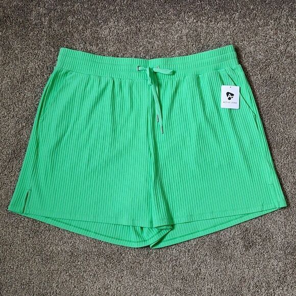 Women's‎ New With Tag Active Zone Size 2X Green Ribbed Shorts - Picture 6 of 16